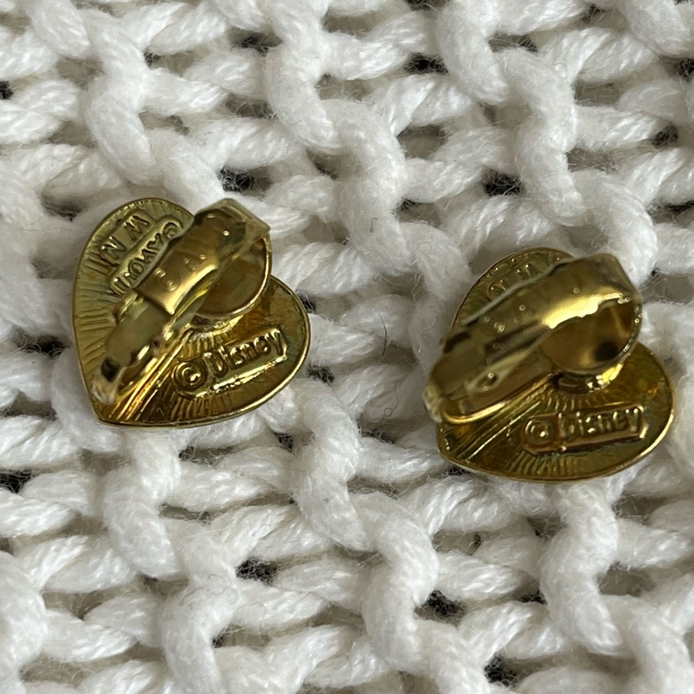 Disney Gold Heart Earrings with Minnie Mouse from Avon 80’s - Picture 2 of 5